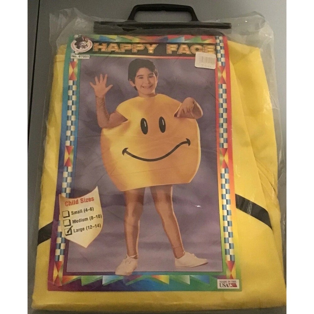 Vintage 1998 HAPPY FACE Halloween Costume CHILD LARGE (12-14) USA Unused NIP